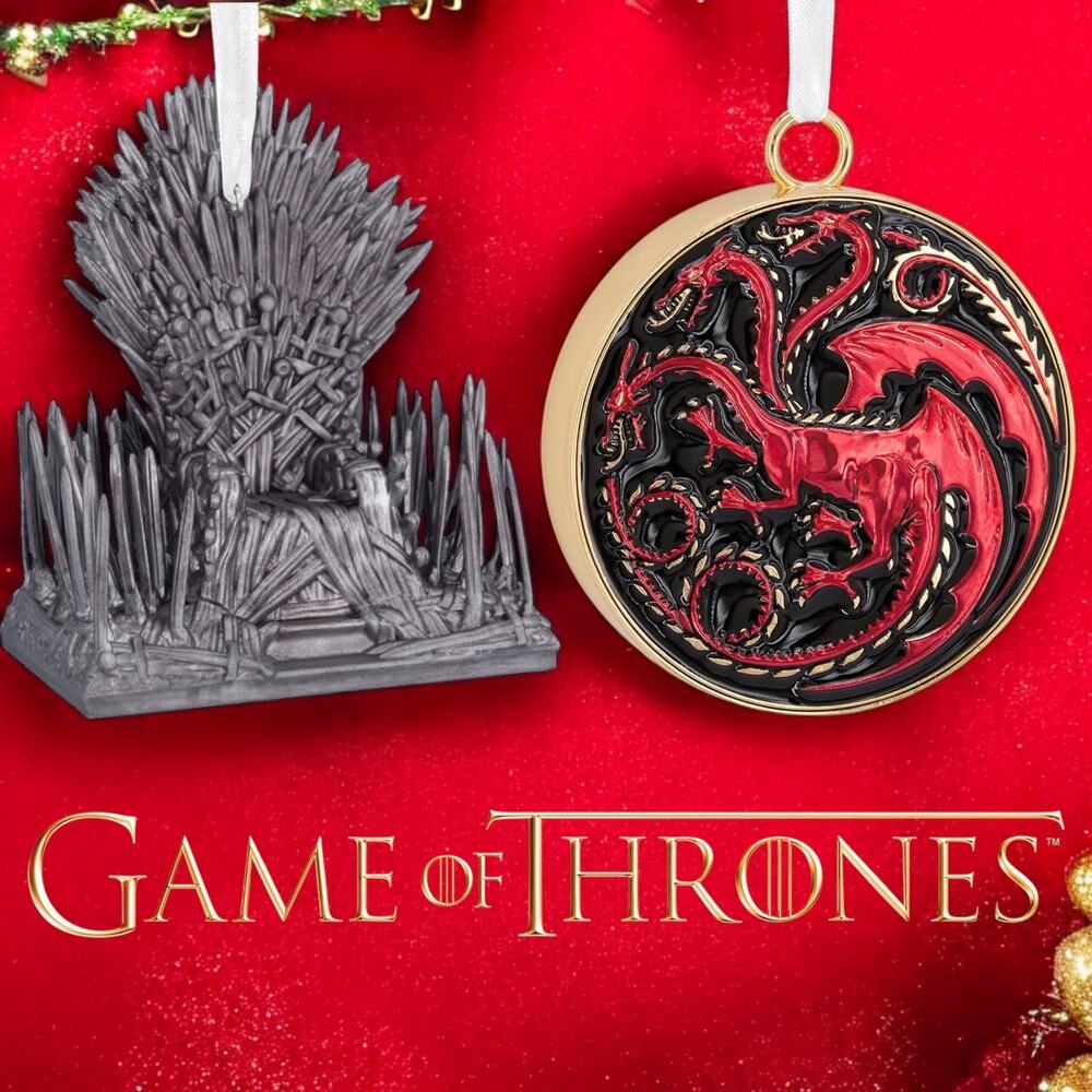 House of The Dragon Hallmark Ornament‎ Bundle Targaryen Sigil Iron Throne New